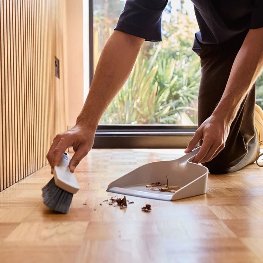 Pelle et balayette CleanTech, gris-blanc, set 2 pièces