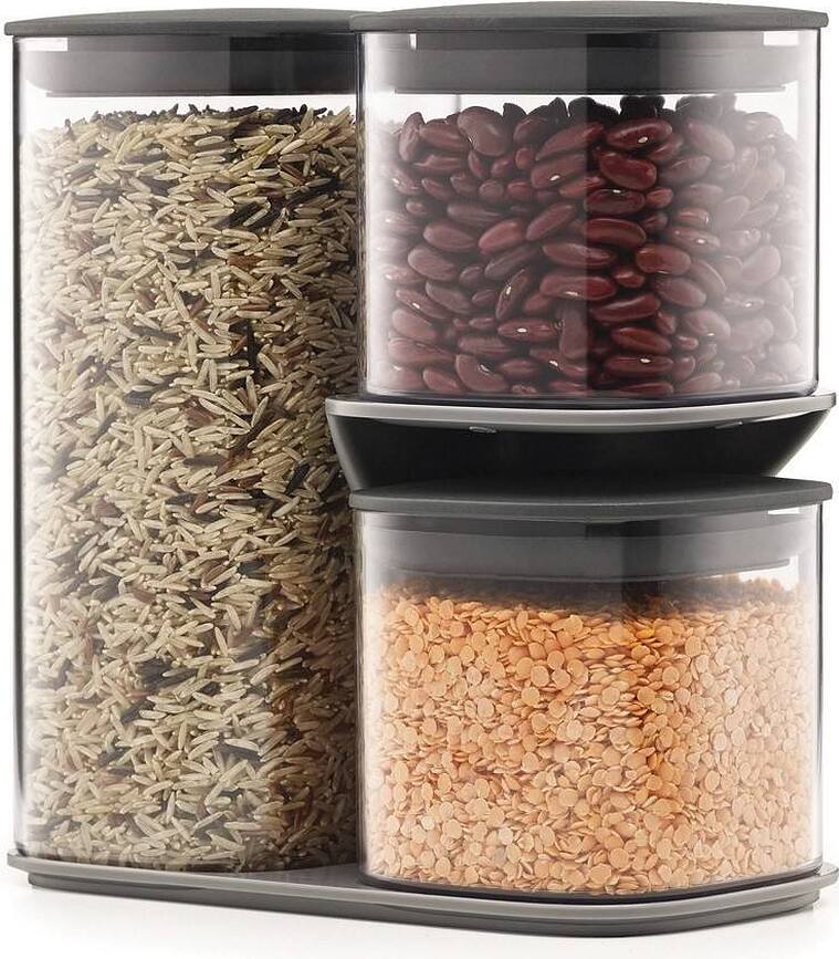 Podium Boîtes de Rangement, grises, Lot de 5