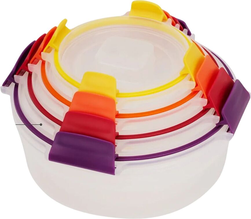 Posode za shranjevanje NestLock okrogle, 4-delni set
