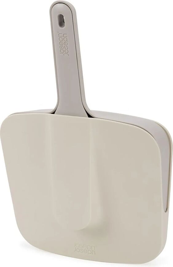 Recogedor y escobilla CleanTech, gris y blanco, set de 2 piezas