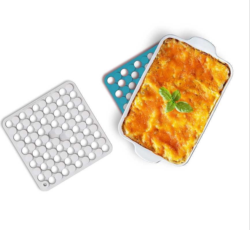 Salvamanteles Duo, gris y azul, Pack de 2