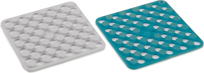 Salvamanteles Duo, gris y azul, Pack de 2