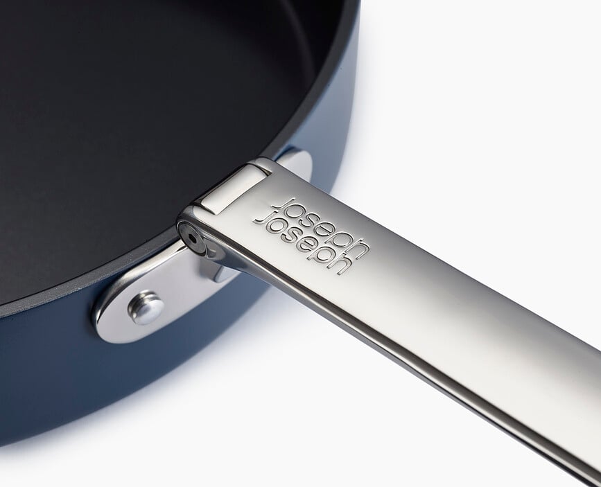 Sartén con mangos plegables Space, 28 cm, azul, con tapa