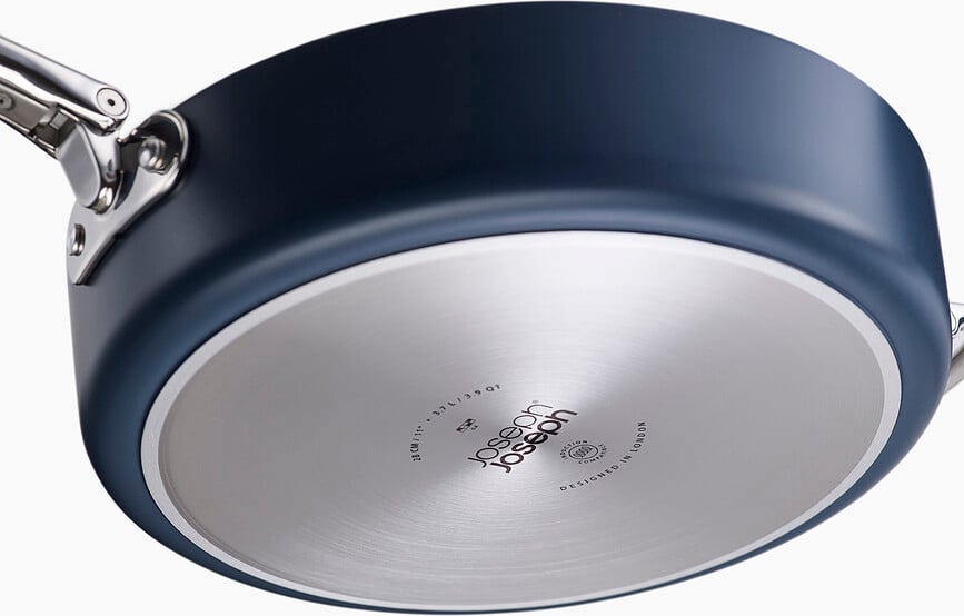 Sartén con mangos plegables Space, 28 cm, azul, con tapa