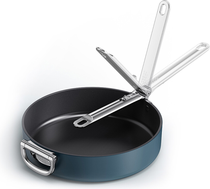 Sartén Space con mango plegable, 30 cm, azul