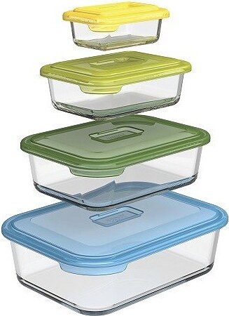 Set de Recipientes de cristal Nest Glass Storage, para cocina, 4 unidades