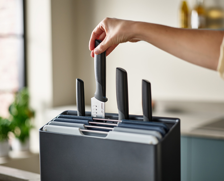 Set de Tablas de Cortar y Cuchillos Folio Plus, azul, 9 piezas