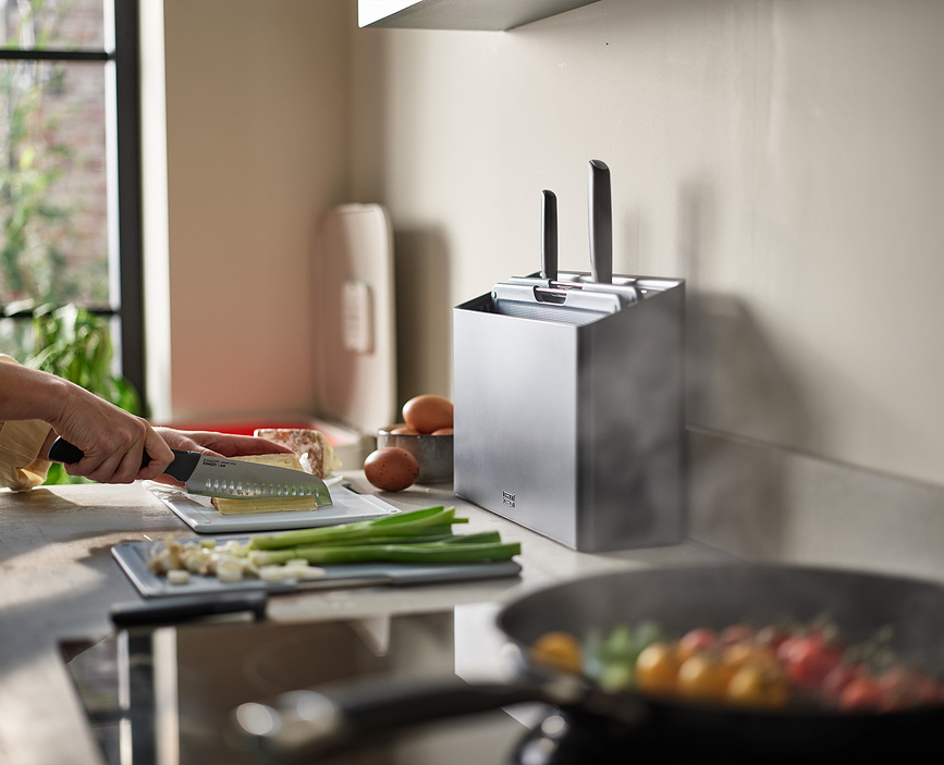 Set de Tablas de Cortar y Cuchillos Folio Plus, azul, 9 piezas