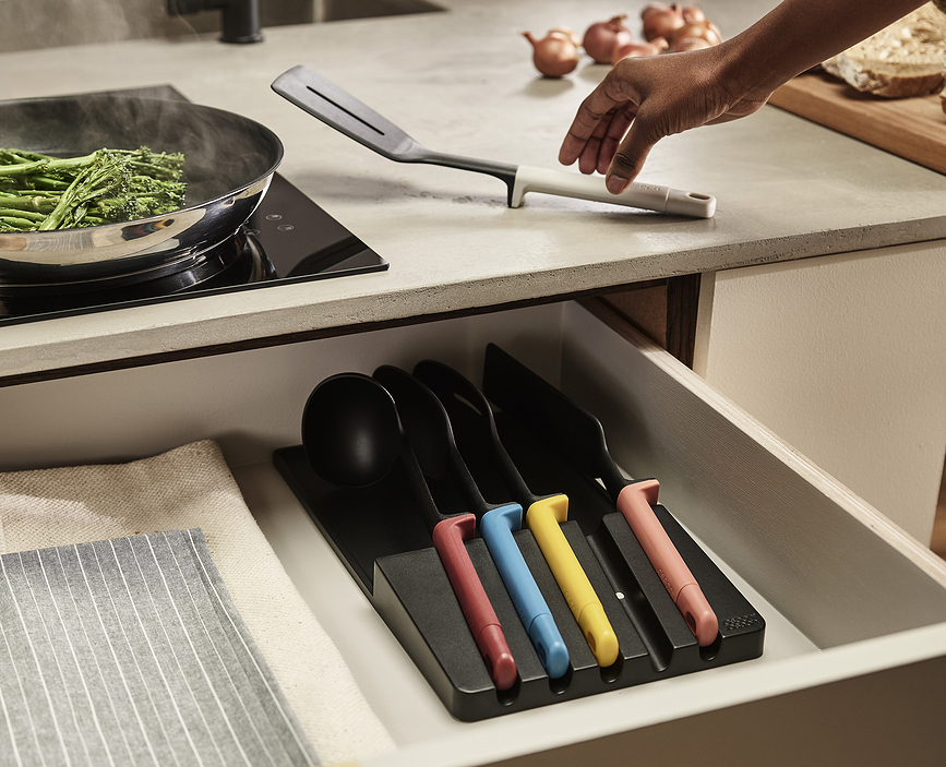 Set de Utensilios de cocina Elevate, multicolor, con organizador, 6 piezas