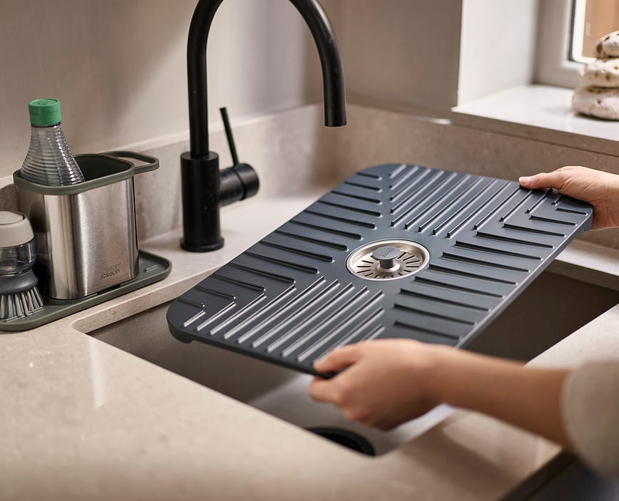 SinkShield Tapis de Protection Évier 40 x 30 cm, gris