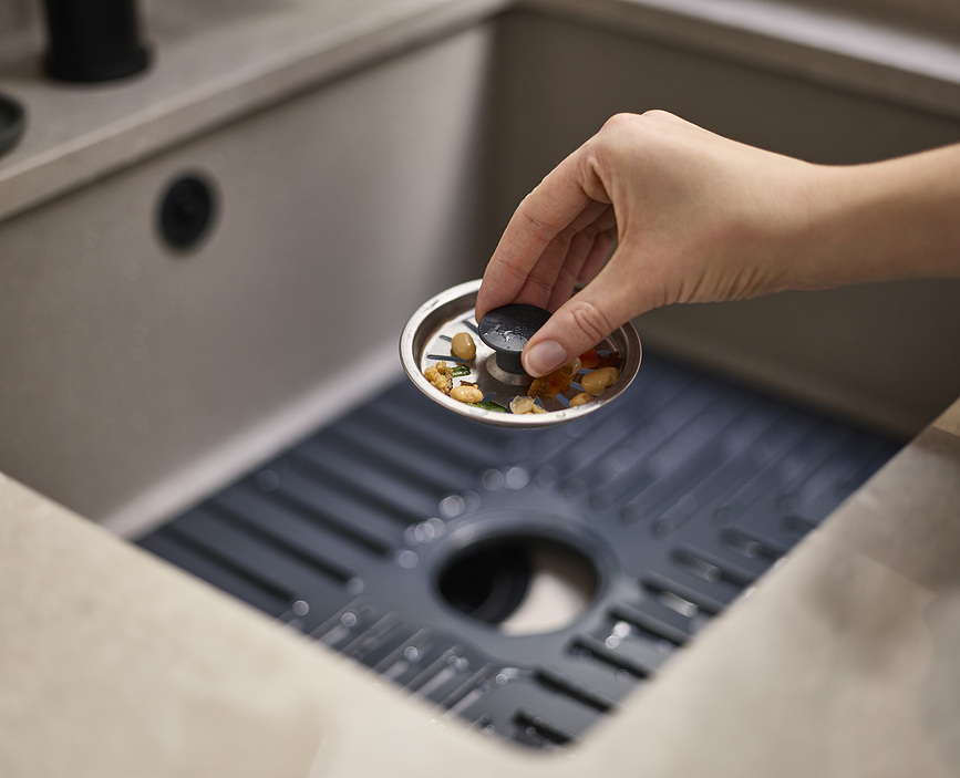 SinkShield Zaščitna podloga za pomivalno korito, 40 x 30 cm, siva