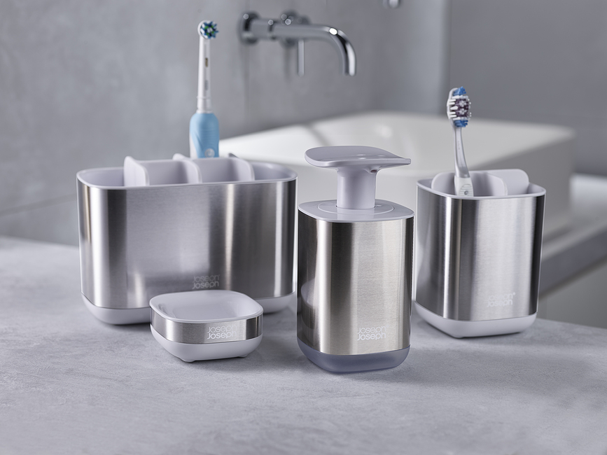 Soporte para cepillos de dientes de acero EasyStore, grande