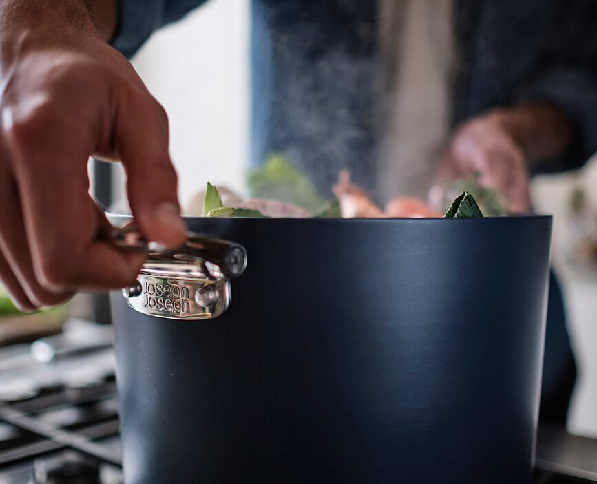 Space Lonac visoki 25 cm sa sklopivim ručkama s poklopcem plavi