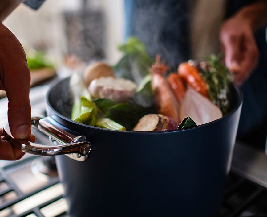 Space Lonac visoki 25 cm sa sklopivim ručkama s poklopcem plavi