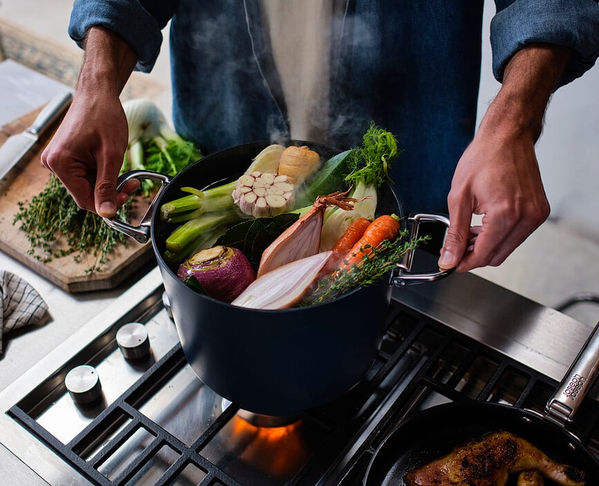 Space Lonac visoki 25 cm sa sklopivim ručkama s poklopcem plavi