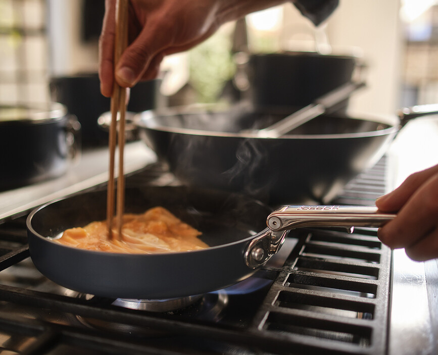 Space Poêle avec manche pliable, 24 cm, bleue