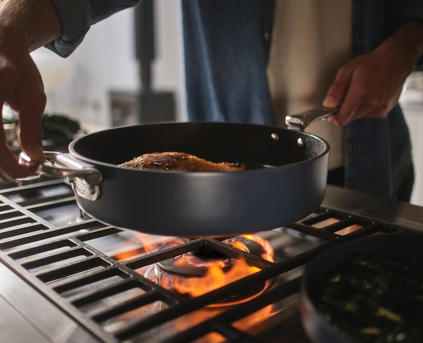 Space Poêle avec poignées pliables, 30 cm, bleue