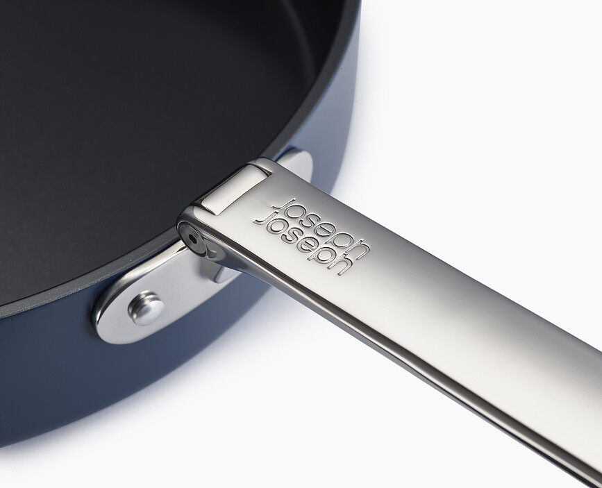 Space Poêle avec poignées pliables et couvercle, 28 cm, bleue