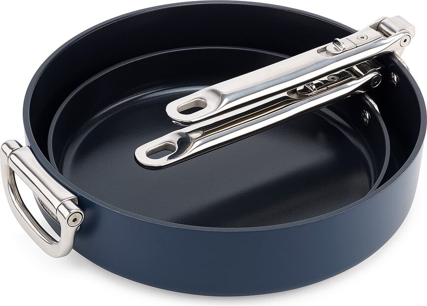 Space Set Tava sa zaštitnim podlogama 24 cm 28 cm plave Set od 3 dijela