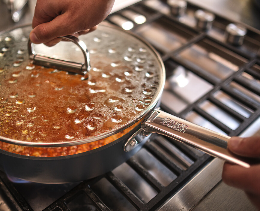 Space Tava sa sklopivim ručkama s poklopcem 28 cm plava