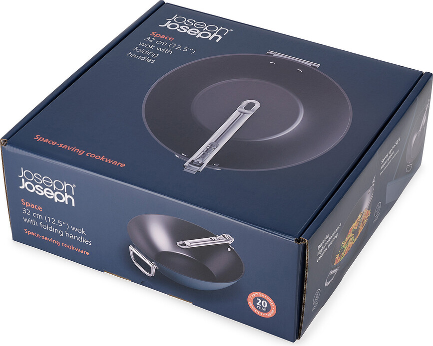 Space Wok avec poignées pliables, 32 cm, bleu