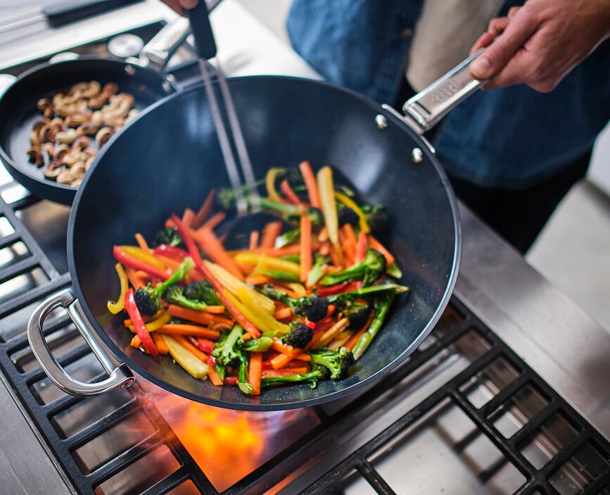 Space Wok sa sklopivim ručkama 32 cm plavi