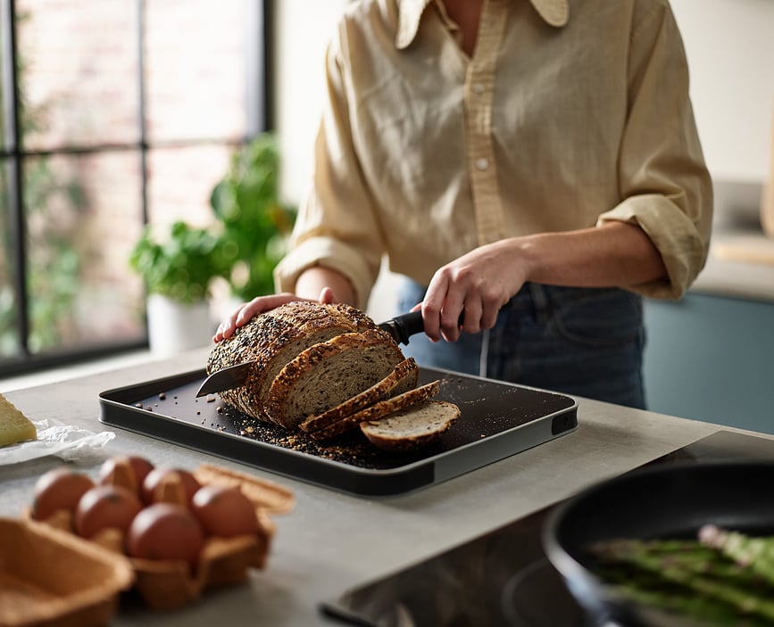 Tabla de cortar Duo, 34,7 x 15 cm, negra