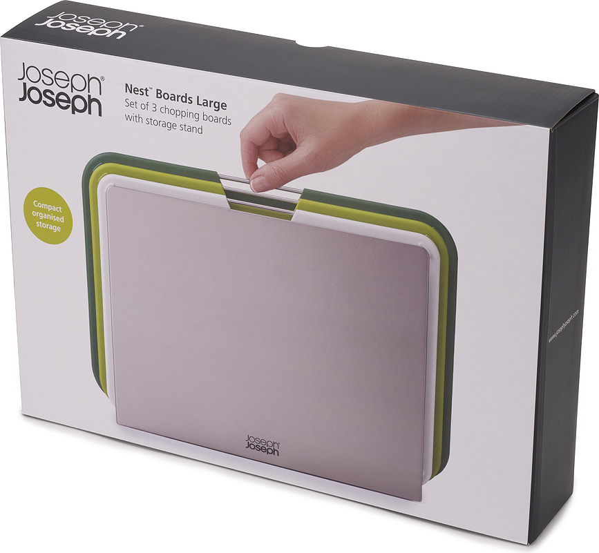 Tablas de Cortar con estuche de almacenamiento Nest L, grises, Set de 3 piezas