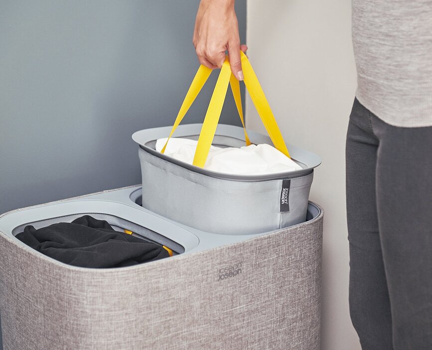 Tota Panier à Linge à double compartiment, 90 L, écru