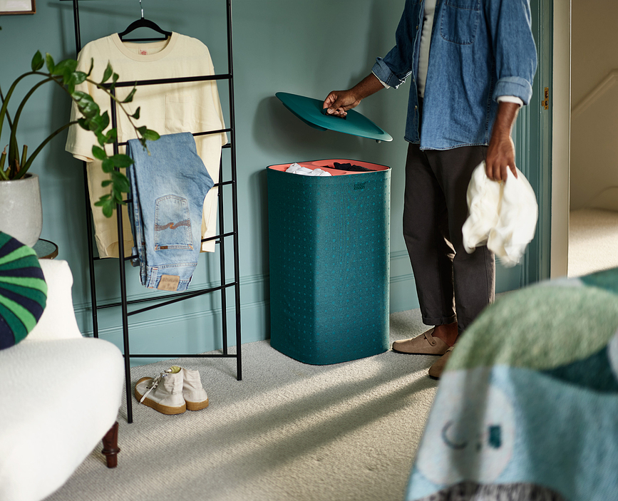 Tota Panier à Linge double compartiment, 60 L, écru