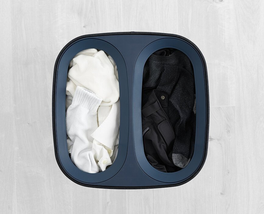 Tota Panier à Linge double compartiment, 60 L, écru