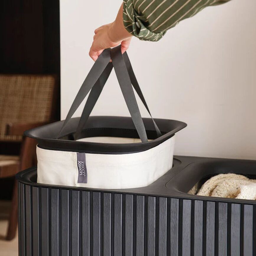 Tota Twin Luxe Laundry Basket 90 l, black