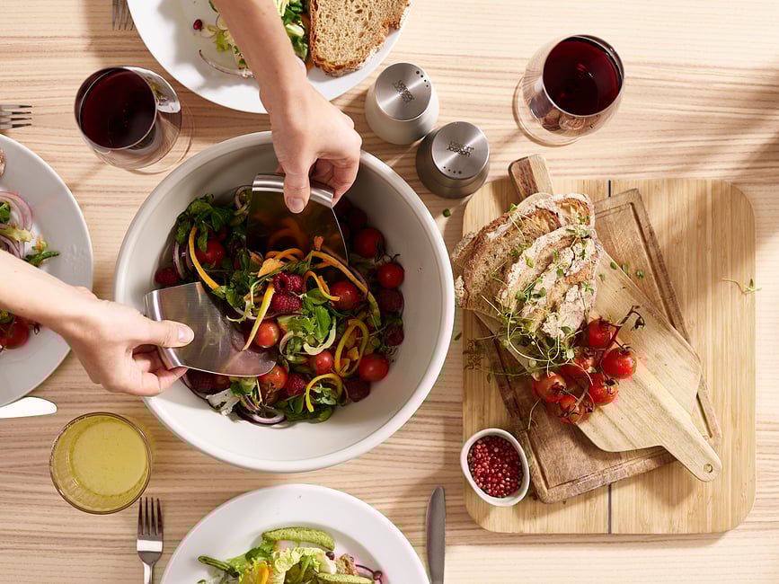 Uno Skleda s priborom za solato, 3-delni set