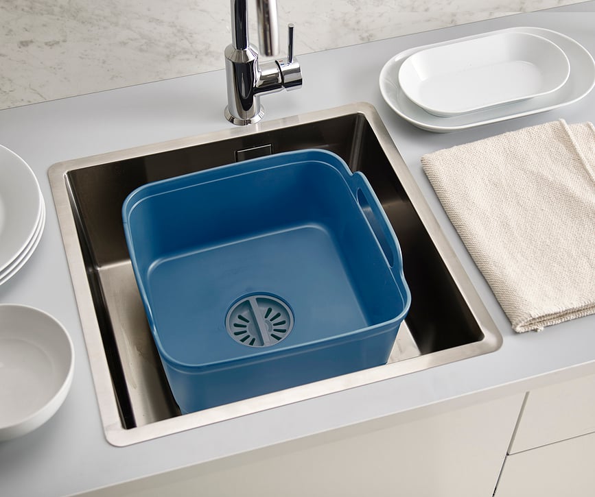 Wash&Drain Bassine de Lavage avec vidange, sauge