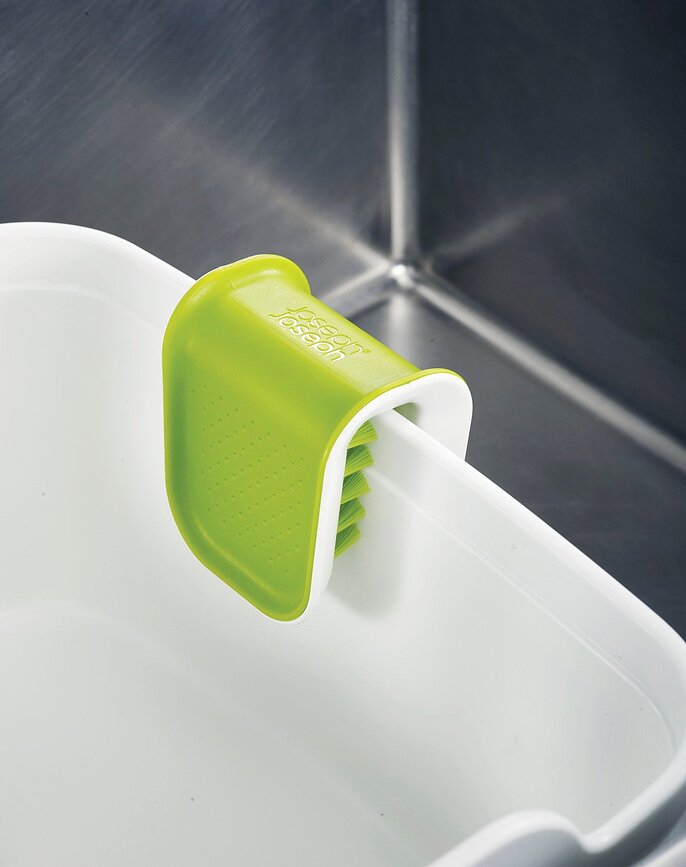 Cepillo para cubiertos BladeBrush, blanco y verde