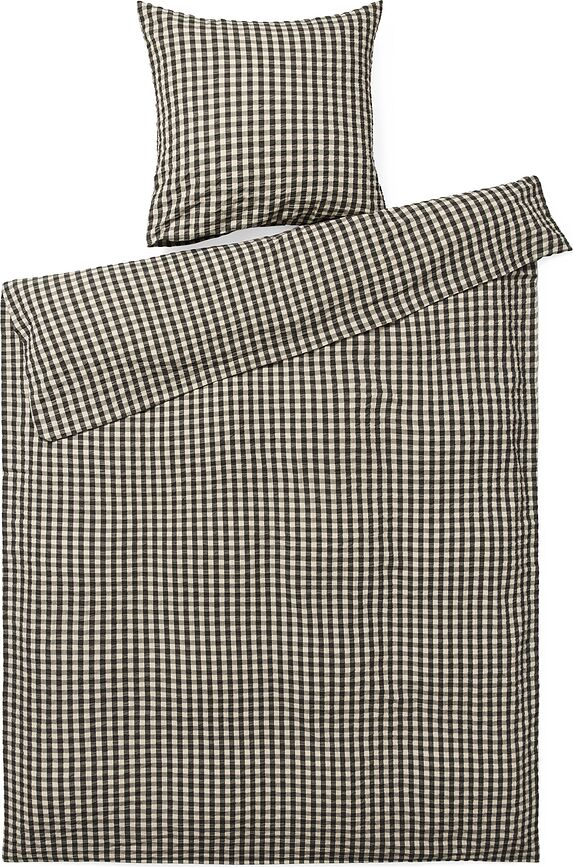 Bæk & Bølge Parure de Lit 150 x 210 cm, noir et sable, avec taie d'oreiller 50 x 60 cm