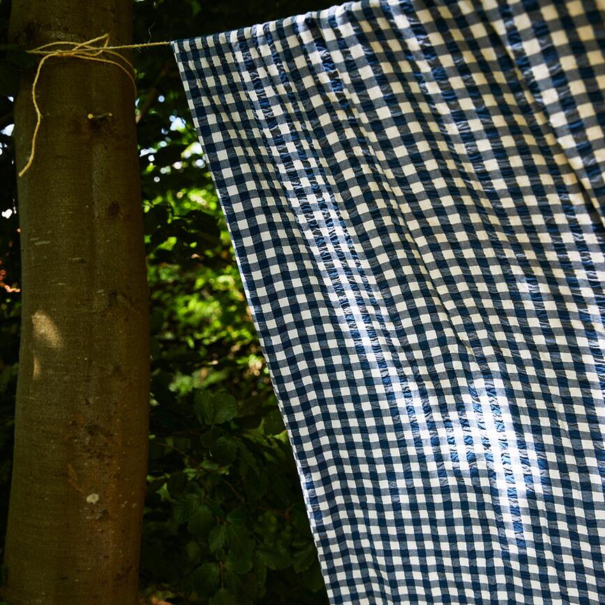 Bæk & Bølge Parure de lit 140 x 200 cm, bleue foncée, avec taie d'oreiller 60 x 63 cm