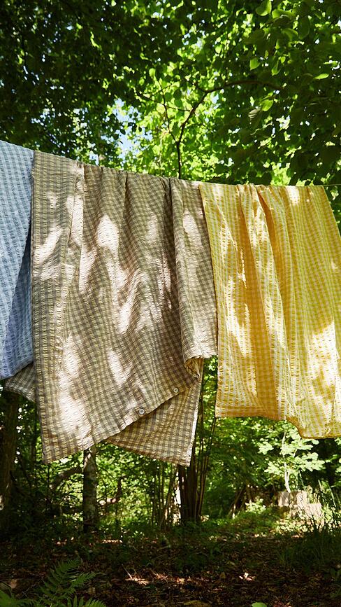 Bæk & Bølge Parure de Lit 200 x 220 cm, jaune, avec 2 taies d'oreiller 60 x 63 cm