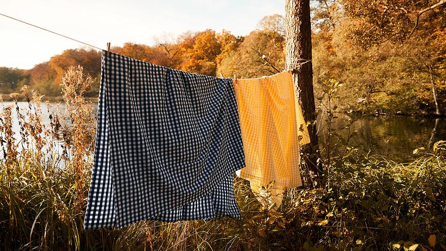 Bæk & Bølge Parure de Lit 200 x 220 cm, jaune, avec 2 taies d'oreiller 60 x 63 cm