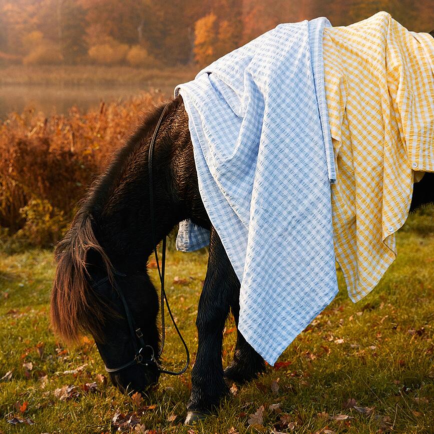 Bæk & Bølge Parure de Lit 200 x 220 cm, jaune, avec 2 taies d'oreiller 60 x 63 cm