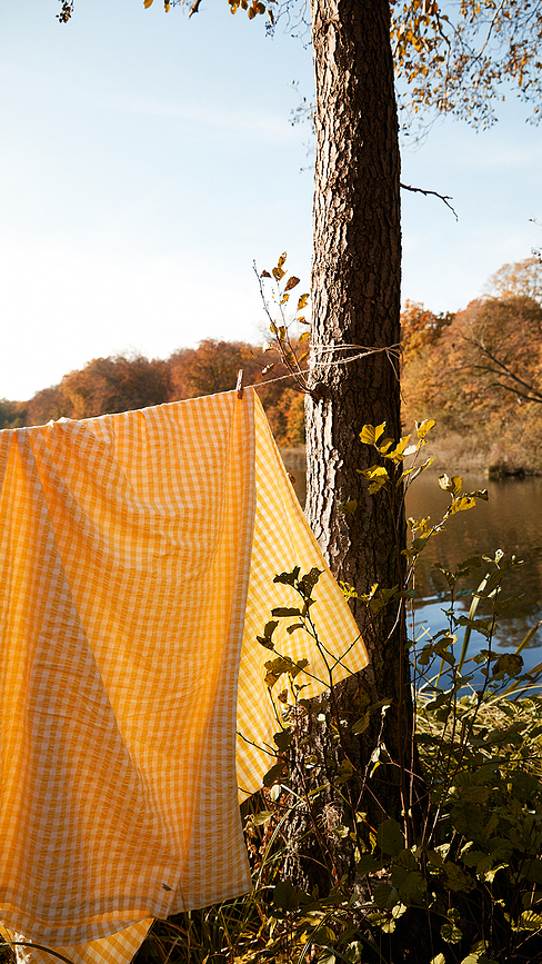 Bæk & Bølge Parure de Lit 200 x 220 cm, jaune, avec 2 taies d'oreiller 60 x 63 cm