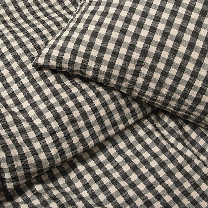 Bæk & Bølge Parure de Lit, 200 x 220 cm, noir et sable, avec 2 taies d'oreiller 60 x 63 cm