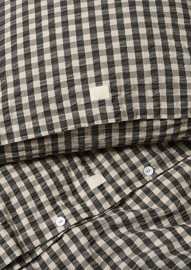 Bæk & Bølge Parure de Lit, 200 x 220 cm, noir et sable, avec 2 taies d'oreiller 60 x 63 cm