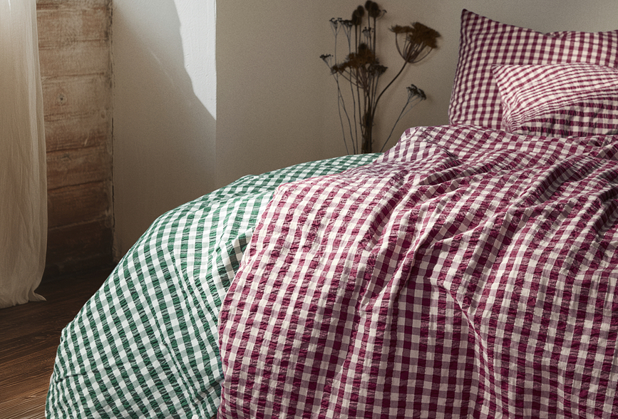 Bæk & Bølge Parure de Lit 220 x 220 cm, prune-rose, avec 2 taies d'oreiller 50 x 60 cm