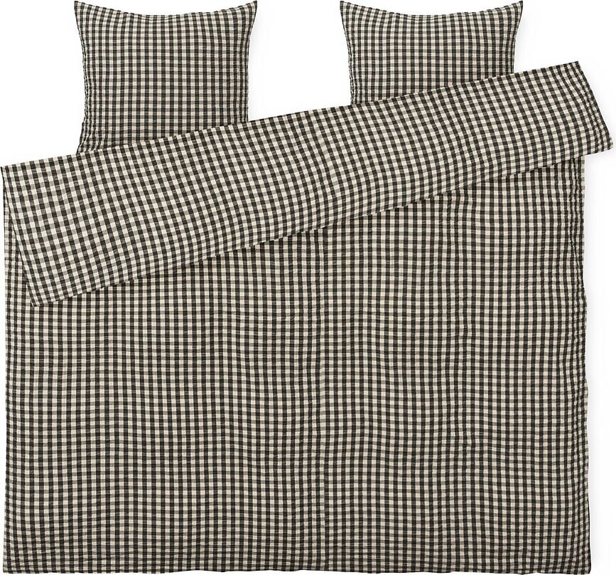 Bæk & Bølge Posteljina 220 x 220 cm crno-pješčana s 2 jastučnice 50 x 60 cm