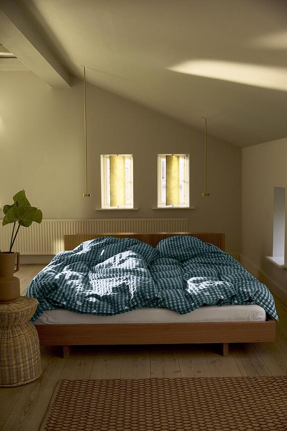 Bæk & Bølge Navlaka za Poplun 140x200 cm zeleno-plava s navlakom za jastuk 60x63 cm