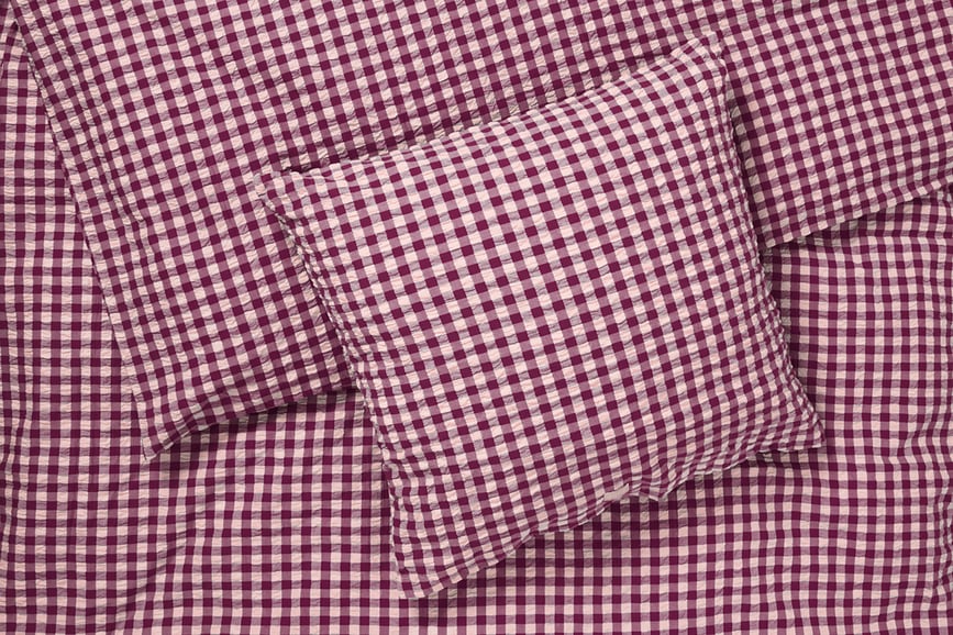 Bæk & Bølge Posteljnina, 220 x 220 cm, slivovo-roza, z 2 prevlekama za vzglavnik 50 x 60 cm