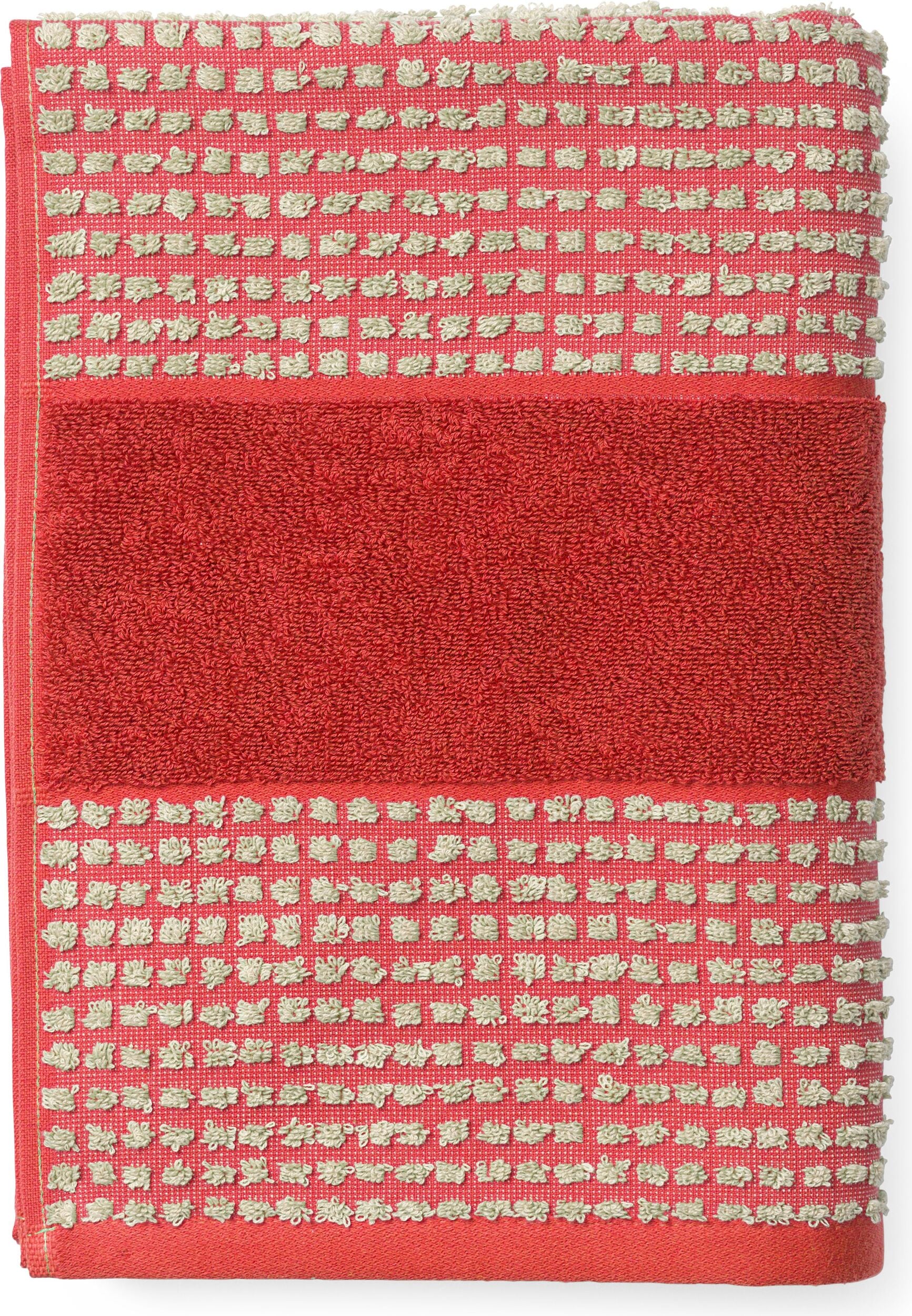 Check Handtuch 70 x 140 cm rot-sandfarbig