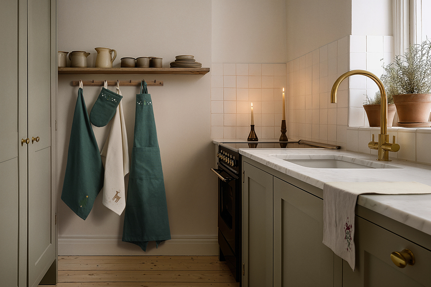 Christmas Fable Gant de Cuisine, vert foncé