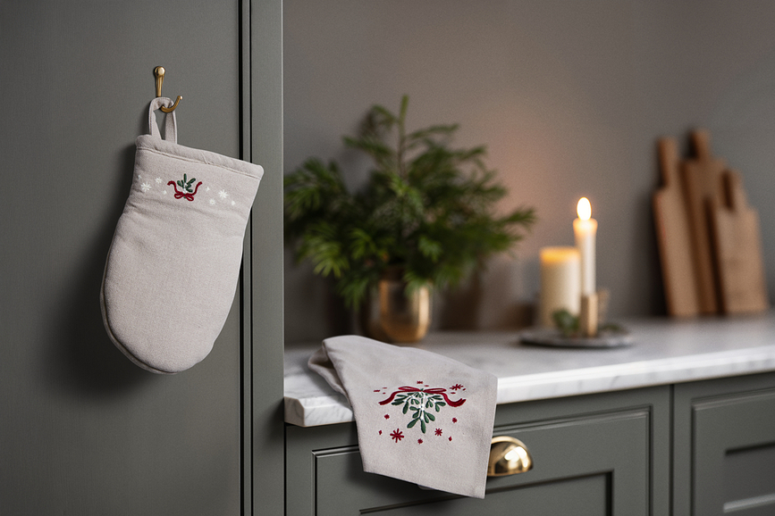 Christmas Fable Gant de Cuisine, vert foncé